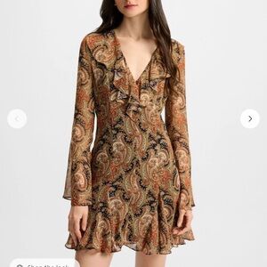 Veronica Beard Multicolor Paisley Long Sleeve Dress